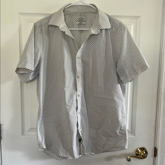 Lucky Brand Men's White and Black Polka Dot Shirt - Picture 1 of 4